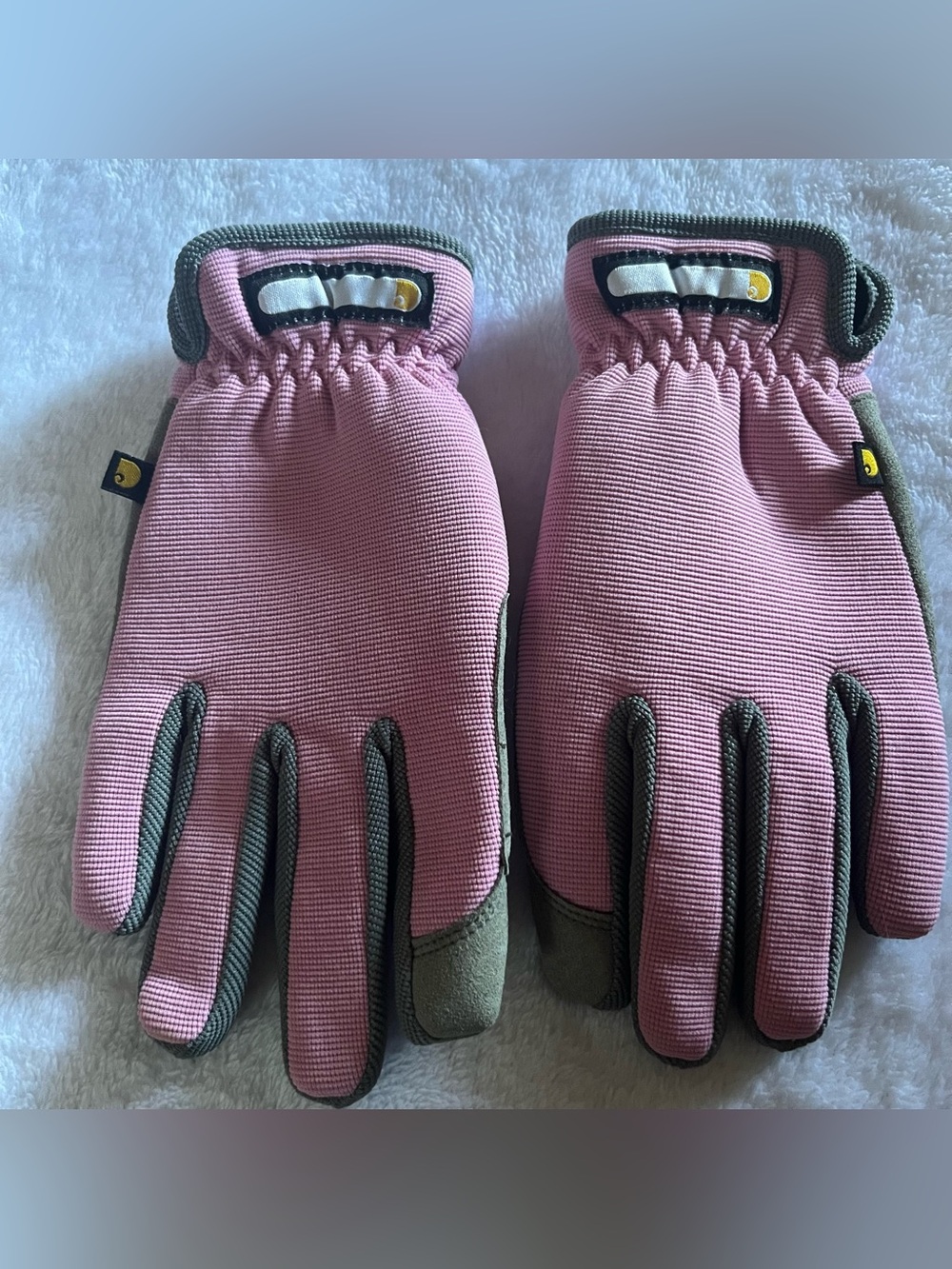 Carhartt Gloves: Women's Spandex Quick Flex Work Gloves WA547 Rose Pink and Gray